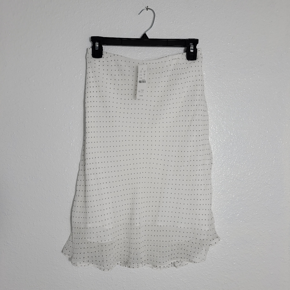 J Crew Gwen knee-length layered slip skirt in dot crinkle chiffon CB792 Size XL - Picture 2 of 6
